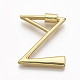真鍮製ネジカラビナロックチャーム  ネックレス作り用  18KGP本金メッキ  ニッケルフリー  文字.z  31x25x2.5mm KK-T046-001G-Z-NF-1