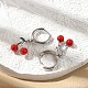 Серьги-кольца из вишневой латуни с эмалью EJEW-M077-14P-02-4