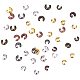 PandaHall 420 pcs 6 Colors 3mm 4mm Brass Crimp Bead Cover Knot Cover Cap Cord End Caps for Earring Bracelet Necklace Jewelry DIY Craft Making KK-PH0036-09-4