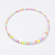 Solid Chunky Bubblegum Acrylic Ball Bead Kids Necklaces, Mixed Color, 18.1 inch(46cm)
