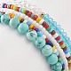 Ensembles de bracelets en perles extensibles en verre à facettes et turquoise synthétique (teint) BJEW-TA00202-03-5