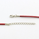 2mm Faux Suede Cord Necklace Making with Iron Chains & Lobster Claw Clasps NCOR-R029-06-3