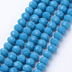 Brins de perles rondelles en verre de couleur unie à facettes GLAA-Q044-8mm-21-1