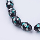 Chapelets de perles d'argent en verre de chalumeau manuelles FOIL-J014-10x14mm-M-3