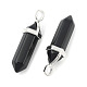 Natural Black Obsidian Double Terminated Pointed Pendants X-G-F295-04K-4
