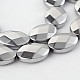 Electroplate Non-magnetic Synthetic Hematite Oval Bead Strands G-L368-04B-1