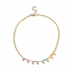 Collana pendente a goccia in ottone con semi di vetro perline per le donne NJEW-JN04227-1
