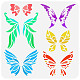 FINGERINSPIRE Fairy Wings Stencil 11.8x11.8 inch 6 Pairs Butterfly Wings Plastic PET Beautiful Butterflies Stencil Reusable Craft Stencil Template for Wall DIY-WH0391-0045-1