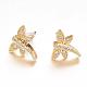 Brass Micro Pave Cubic Zirconia Stud Earrings EJEW-P119-11G-1