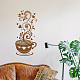 Mayjoydiy 2 個コーヒーカップステンシル芸術的なコーヒー描画テンプレート 10.4 × 22 インチ/26.3 × 56 センチメートルスプライシングサイズコーヒーアートステンシル 11.8 × 11.8 インチステンシルペイントブラシ付き再利用可能なコーヒーショップ家の装飾 DIY-MA0001-24C-7
