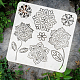 FINGERINSPIRE Boho Flower Painting Stencil 11.8x11.8inch Reusable 7 Style Mandala Flower Pattern Drawing Template DIY Plants Floral Boho Theme Decor Stencil for Painting on Wood Wall Fabric Furniture DIY-WH0391-0811-3
