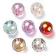 Perlas de acrílico iridiscentes arcoíris transparentes chapadas en uv TACR-D010-07-2