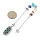 Mixed Synthetic & Natural Chip Gemstone Pointed Dowsing Pendulums PALLOY-JF02455-01-4