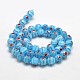 Faceted Millefiori Glass Round Beads Strands LK-P006-02-2