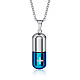 Pilule en acier inoxydable bicolore 316l avec collier pendentif cendres urne croix avec chaînes câble BOTT-PW0001-010PBU-1