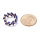 4 pièces 4 couleurs perles de rocaille en verre tressées bagues ensemble pour les femmes RJEW-JR00420-7