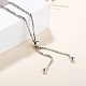 Clover Cubic Zirconia Link Slider Bracelet for Teen Girl Women BJEW-BB43415-A-5