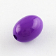 不透明なアクリルビーズ  オーバル  暗紫色  12x9mm  穴：2mm X-SACR-R828-09-1