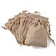ポリエステル模造黄麻布包装袋巾着袋  クリスマスのために  結婚式のパーティーとdiyクラフトパッキング  ダークカーキ  9x7cm ABAG-R005-9x7-01-1