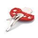 Handmade Cotton Knitting Ornament Iron Snap Hair Clips for Girls PHAR-JH00090-03-4