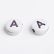 Perles de lettre de trou horizontal acrylique MACR-2083-4
