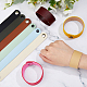 SUPERFINDINGS 10Pcs 10 Style PU Leather Plain Wide Band Cord Bracelets Set FIND-FH0005-89-3