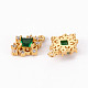 Brass Micro Pave Clear Cubic Zirconia Charms ZIRC-S068-014-NF-2