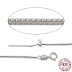 Rhodium Plated 925 Sterling Silver Wheat Chains Necklace for Women STER-I021-04P-1