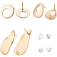 BENECREAT 18Pcs 3 Style Brass Stud Earring Findings KK-BC0007-90-1