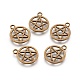Tibetan Style Alloy Flat Round with Star Charms TIBEP-5248-AB-FF-1