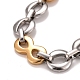Vacuum Plating 304 Stainless Steel Infinity Link Chains Necklace STAS-E160-14GP-2