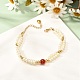 Bracelets de perles de cornaline naturelle rondes reiki de guérison pour fille femmes X1-BJEW-TA00013-2