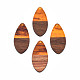 Transparent Resin & Walnut Wood Pendants RESI-N025-032-C02-2