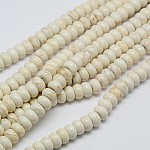 Filo di perline turchesi sintetici, tinto, rondelle, bianco crema, 5x3mm, Foro: 1 mm, circa 140pcs/filo, 15.5 pollice