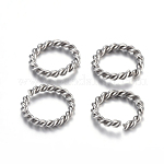 304 anelli di salto in acciaio inox, anelli di salto aperti, ritorto, colore acciaio inossidabile, 10x1.5 mm, diametro interno: 7 mm