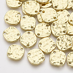 Conectores de enlaces de aleación, plano y redondo, la luz de oro, 11.5x11x2mm, agujero: 1.4 mm