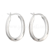 Серьги-кольца из латуни с овальным покрытием EJEW-N055-28P-RS