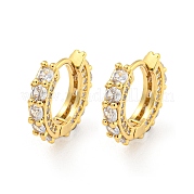 Серьга-кольцо из латуни с микропаве из кубического циркония EJEW-C102-13G-03