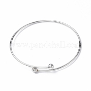 Adjustable 304 Stainless Steel Wire Cuff Bangle Making MAK-F286-02P