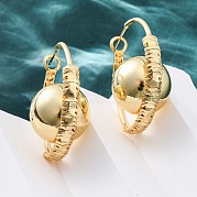 Круглые латунные серьги-кольца EJEW-R025-05G