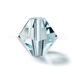 Preciosa® Kristallperlen, tschechischer Kristall, Doppelkegel (451 69 302 Rondell), 60001 Silber-Aquamarin, 3 mm, Bohrung: 0.8 mm
