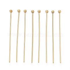 Épingles à tête en acier inoxydable 304, placage ionique (ip), véritable 18k plaqué or, 35mm, tête: 2 mm, 100 pièces / kit