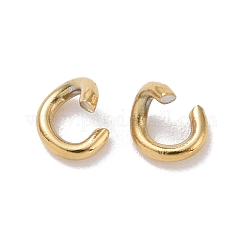 Placcatura ionica (ip) anelli di giunzione aperti in acciaio inossidabile 304, tondo, vero placcato oro 18k, 21 gauge, 3.5x0.7mm, diametro interno: 2.1mm