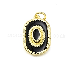 Ciondoli smaltato in ottone, con anelli di salto, fascino del cappello da cowboy, placcato di lunga durata, piombo & cadimo libero, vero placcato oro 18k, placcatura cremagliera, nero, 18x12.5x4mm, Foro: 3 mm
