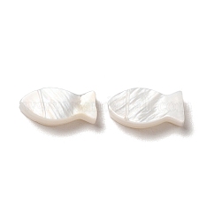 Cuentas de concha naturales de agua dulce, pescado, blanco, 10x5x2mm, agujero: 0.9 mm