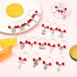 40 pièce de 20 marque-verres à vin en verre de style différent&nbsp;AJEW-CJ00015