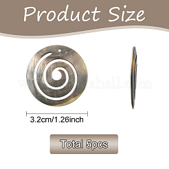 5 шт. подвески-ракушки из натуральной черной губной помады&nbsp;SHEL-YW0001-20