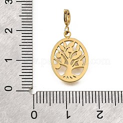 Овал с деревом жизни подвесные украшения из нержавеющей стали 304&nbsp;STAS-H202-20G