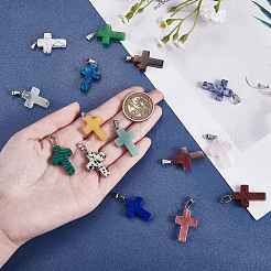 25шт 25 стиля подвески из натуральных и синтетических драгоценных камней&nbsp;G-SZ0002-14