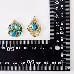 Ottone pendenti turchese sintetico&nbsp;KK-SZ0002-02